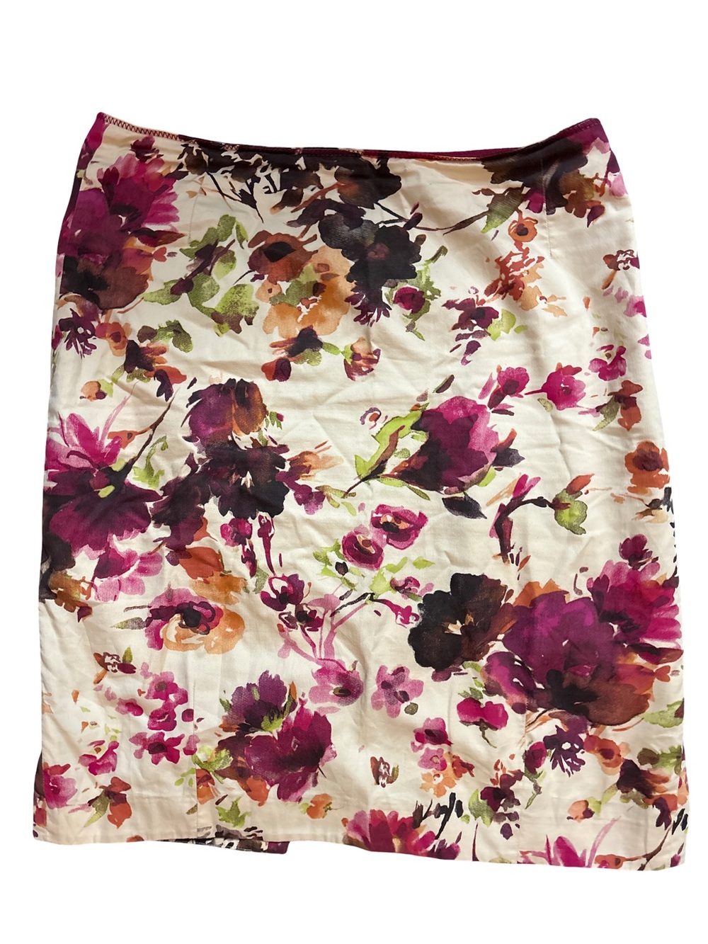 Peruvian Connection Floral Pencil Skirt - Fuchsia, Cream & Green